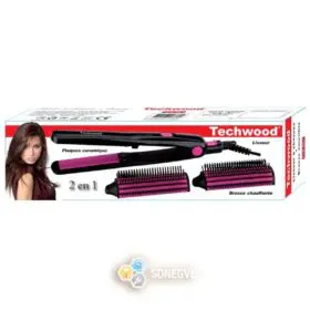 Brosse Chauffante avec Lisseur ( 2 en 1 )- Techwood